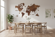 Φόρτωση εικόνας στο εργαλείο προβολής Συλλογής, Ξύλινος παγκόσμιος χάρτης τοίχου ΚΑΣΤΑΝΙΑ - (190 x 110) / Κενός