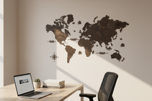 Φόρτωση εικόνας στο εργαλείο προβολής Συλλογής, Ξύλινος παγκόσμιος χάρτης τοίχου ΒΕΓΚΕ - (115 x 65) / Με αγγλικά ονόματα