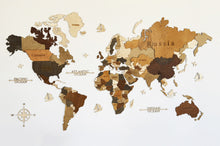 Φόρτωση εικόνας στο εργαλείο προβολής Συλλογής, ΝΕΟΣ Ξύλινος τρισδιάστατος παγκόσμιος χάρτης τοίχου - (190 x 110) / Με αγγλικά ονόματα