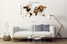 Φόρτωση εικόνας στο εργαλείο προβολής Συλλογής, ΝΕΟΣ Ξύλινος τρισδιάστατος παγκόσμιος χάρτης τοίχου - (115 x 65) / Με ονόματα