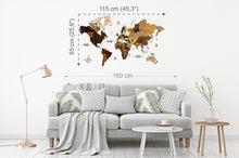 Φόρτωση εικόνας στο εργαλείο προβολής Συλλογής, ΝΕΟΣ Ξύλινος τρισδιάστατος παγκόσμιος χάρτης τοίχου - (115 x 65) / Με αγγλικά ονόματα