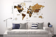 Φόρτωση εικόνας στο εργαλείο προβολής Συλλογής, ΝΕΟΣ Ξύλινος τρισδιάστατος παγκόσμιος χάρτης τοίχου - (190 x 110) / Με ονόματα