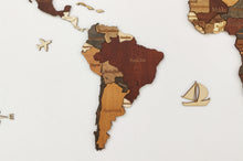 Φόρτωση εικόνας στο εργαλείο προβολής Συλλογής, ΝΕΟΣ Ξύλινος τρισδιάστατος παγκόσμιος χάρτης τοίχου - (115 x 65) / Με ονόματα