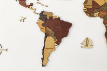 Φόρτωση εικόνας στο εργαλείο προβολής Συλλογής, ΝΕΟΣ Ξύλινος τρισδιάστατος παγκόσμιος χάρτης τοίχου - (115 x 65) / Με αγγλικά ονόματα