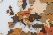 Φόρτωση εικόνας στο εργαλείο προβολής Συλλογής, Ξύλινος τρισδιάστατος παγκόσμιος χάρτης τοίχου - (190 x 110) / Με ονόματα