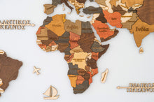 Φόρτωση εικόνας στο εργαλείο προβολής Συλλογής, Ξύλινος τρισδιάστατος παγκόσμιος χάρτης τοίχου - (190 x 110) / Με ονόματα