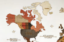 Φόρτωση εικόνας στο εργαλείο προβολής Συλλογής, Ξύλινος τρισδιάστατος παγκόσμιος χάρτης τοίχου - (190 x 110) / Με αγγλικά ονόματα