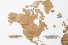 Φόρτωση εικόνας στο εργαλείο προβολής Συλλογής, Ξύλινος παγκόσμιος χάρτης τοίχου ΚΑΡΥΔΙΑ - (190 x 110) / Με Ονόματα
