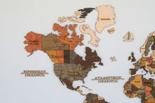 Φόρτωση εικόνας στο εργαλείο προβολής Συλλογής, Ξύλινος τρισδιάστατος παγκόσμιος χάρτης τοίχου - (115 x 65) / Με ονόματα