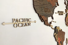 Φόρτωση εικόνας στο εργαλείο προβολής Συλλογής, Ξύλινος τρισδιάστατος παγκόσμιος χάρτης τοίχου - (115 x 65) / Με αγγλικά ονόματα