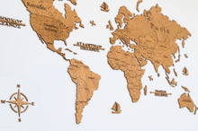 Φόρτωση εικόνας στο εργαλείο προβολής Συλλογής, Ξύλινος παγκόσμιος χάρτης τοίχου ΔΡΥΣ - (115 x 65) / Με ονόματα