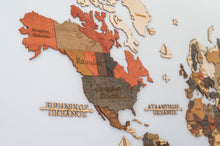 Φόρτωση εικόνας στο εργαλείο προβολής Συλλογής, Ξύλινος τρισδιάστατος παγκόσμιος χάρτης τοίχου - (190 x 110) / Με ονόματα