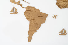 Φόρτωση εικόνας στο εργαλείο προβολής Συλλογής, Ξύλινος παγκόσμιος χάρτης τοίχου ΚΑΡΥΔΙΑ - (190 x 110) / Με Ονόματα