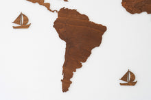 Φόρτωση εικόνας στο εργαλείο προβολής Συλλογής, Ξύλινος παγκόσμιος χάρτης τοίχου ΚΑΣΤΑΝΙΑ - (190 x 110) / Κενός