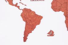 Φόρτωση εικόνας στο εργαλείο προβολής Συλλογής, Ξύλινος παγκόσμιος χάρτης τοίχου ΚΕΡΑΣΙΑ - (115 x 65) / Κενός