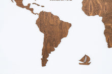 Φόρτωση εικόνας στο εργαλείο προβολής Συλλογής, Ξύλινος παγκόσμιος χάρτης τοίχου ΚΑΣΤΑΝΙΑ - (115 x 65) / Κενός