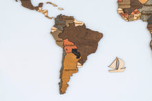 Φόρτωση εικόνας στο εργαλείο προβολής Συλλογής, Ξύλινος τρισδιάστατος παγκόσμιος χάρτης τοίχου - (115 x 65) / Με ονόματα