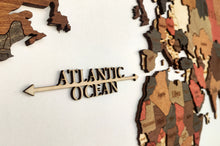 Φόρτωση εικόνας στο εργαλείο προβολής Συλλογής, Ξύλινος τρισδιάστατος παγκόσμιος χάρτης τοίχου - (115 x 65) / Με αγγλικά ονόματα