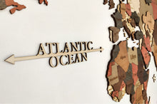 Φόρτωση εικόνας στο εργαλείο προβολής Συλλογής, Ξύλινος τρισδιάστατος παγκόσμιος χάρτης τοίχου - (190 x 110) / Με αγγλικά ονόματα