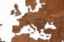 Φόρτωση εικόνας στο εργαλείο προβολής Συλλογής, Ξύλινος παγκόσμιος χάρτης τοίχου ΚΑΣΤΑΝΙΑ - (115 x 65) / Με ονόματα