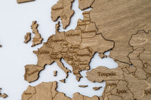 Φόρτωση εικόνας στο εργαλείο προβολής Συλλογής, Ξύλινος παγκόσμιος χάρτης τοίχου ΚΑΡΥΔΙΑ - (115 x 65) / Με ονόματα