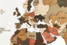 Φόρτωση εικόνας στο εργαλείο προβολής Συλλογής, Ξύλινος τρισδιάστατος παγκόσμιος χάρτης τοίχου - (190 x 110) / Με αγγλικά ονόματα