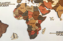 Φόρτωση εικόνας στο εργαλείο προβολής Συλλογής, Ξύλινος τρισδιάστατος παγκόσμιος χάρτης τοίχου - (115 x 65) / Με αγγλικά ονόματα