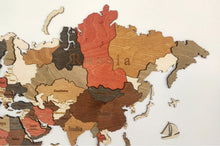 Φόρτωση εικόνας στο εργαλείο προβολής Συλλογής, Ξύλινος τρισδιάστατος παγκόσμιος χάρτης τοίχου - (115 x 65) / Με αγγλικά ονόματα