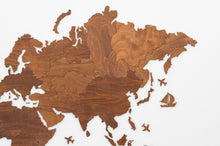 Φόρτωση εικόνας στο εργαλείο προβολής Συλλογής, Ξύλινος παγκόσμιος χάρτης τοίχου ΚΑΣΤΑΝΙΑ - (190 x 110) / Κενός
