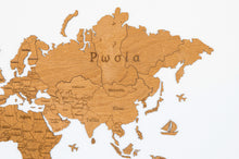 Φόρτωση εικόνας στο εργαλείο προβολής Συλλογής, Ξύλινος παγκόσμιος χάρτης τοίχου ΔΡΥΣ - (115 x 65) / Με ονόματα