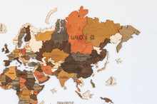 Φόρτωση εικόνας στο εργαλείο προβολής Συλλογής, Ξύλινος τρισδιάστατος παγκόσμιος χάρτης τοίχου - (115 x 65) / Με ονόματα