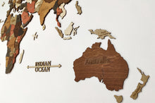 Φόρτωση εικόνας στο εργαλείο προβολής Συλλογής, Ξύλινος τρισδιάστατος παγκόσμιος χάρτης τοίχου - (190 x 110) / Με αγγλικά ονόματα