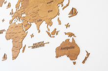 Φόρτωση εικόνας στο εργαλείο προβολής Συλλογής, Ξύλινος παγκόσμιος χάρτης τοίχου ΔΡΥΣ - (190 x 110) / Με ονόματα