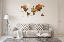 Φόρτωση εικόνας στο εργαλείο προβολής Συλλογής, Ξύλινος τρισδιάστατος παγκόσμιος χάρτης τοίχου - (190 x 110) / Με ονόματα