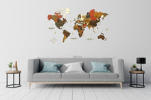 Φόρτωση εικόνας στο εργαλείο προβολής Συλλογής, Ξύλινος τρισδιάστατος παγκόσμιος χάρτης τοίχου - (190 x 110) / Με ονόματα