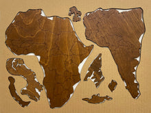 Φόρτωση εικόνας στο εργαλείο προβολής Συλλογής, Ξύλινος παγκόσμιος χάρτης τοίχου ΚΑΣΤΑΝΙΑ - (115 x 65) / Κενός