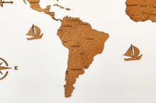 Φόρτωση εικόνας στο εργαλείο προβολής Συλλογής, Ξύλινος παγκόσμιος χάρτης τοίχου ΔΡΥΣ - (190 x 110) / Με αγγλικά ονόματα