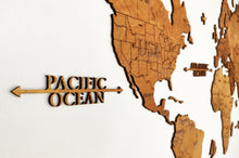 Φόρτωση εικόνας στο εργαλείο προβολής Συλλογής, Ξύλινος παγκόσμιος χάρτης τοίχου ΔΡΥΣ - (115 x 65) / Με αγγλικά ονόματα