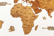 Φόρτωση εικόνας στο εργαλείο προβολής Συλλογής, Ξύλινος παγκόσμιος χάρτης τοίχου ΔΡΥΣ - (115 x 65) / Με αγγλικά ονόματα