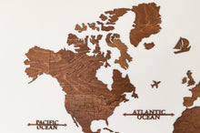 Φόρτωση εικόνας στο εργαλείο προβολής Συλλογής, Ξύλινος παγκόσμιος χάρτης τοίχου ΚΑΣΤΑΝΙΑ - (115 x 65) / Με αγγλικά ονόματα