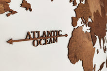 Φόρτωση εικόνας στο εργαλείο προβολής Συλλογής, Ξύλινος παγκόσμιος χάρτης τοίχου ΚΑΣΤΑΝΙΑ - (115 x 65) / Με αγγλικά ονόματα