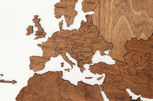 Φόρτωση εικόνας στο εργαλείο προβολής Συλλογής, Ξύλινος παγκόσμιος χάρτης τοίχου ΚΑΣΤΑΝΙΑ - (115 x 65) / Με αγγλικά ονόματα