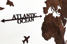 Φόρτωση εικόνας στο εργαλείο προβολής Συλλογής, Ξύλινος παγκόσμιος χάρτης τοίχου ΚΑΣΤΑΝΙΑ - (190 x 110) / Με αγγλικά ονόματα