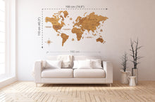 Φόρτωση εικόνας στο εργαλείο προβολής Συλλογής, Ξύλινος παγκόσμιος χάρτης τοίχου ΔΡΥΣ - (190 x 110) / Με ονόματα