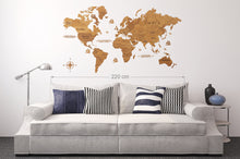 Φόρτωση εικόνας στο εργαλείο προβολής Συλλογής, Ξύλινος παγκόσμιος χάρτης τοίχου ΔΡΥΣ - (190 x 110) / Με ονόματα