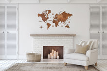 Φόρτωση εικόνας στο εργαλείο προβολής Συλλογής, Ξύλινος παγκόσμιος χάρτης τοίχου ΚΑΣΤΑΝΙΑ - (115 x 65) / Με αγγλικά ονόματα