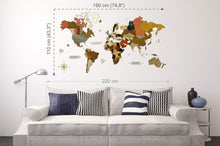 Φόρτωση εικόνας στο εργαλείο προβολής Συλλογής, Ξύλινος τρισδιάστατος παγκόσμιος χάρτης τοίχου - (190 x 110) / Κενός