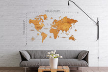 Φόρτωση εικόνας στο εργαλείο προβολής Συλλογής, Ξύλινος παγκόσμιος χάρτης τοίχου ΔΡΥΣ - (190 x 110) / Με αγγλικά ονόματα