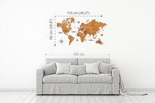 Φόρτωση εικόνας στο εργαλείο προβολής Συλλογής, Ξύλινος παγκόσμιος χάρτης τοίχου ΔΡΥΣ - (115 x 65) / Με αγγλικά ονόματα