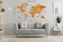 Φόρτωση εικόνας στο εργαλείο προβολής Συλλογής, Ξύλινος παγκόσμιος χάρτης τοίχου ΔΡΥΣ - (190 x 110) / Με αγγλικά ονόματα
